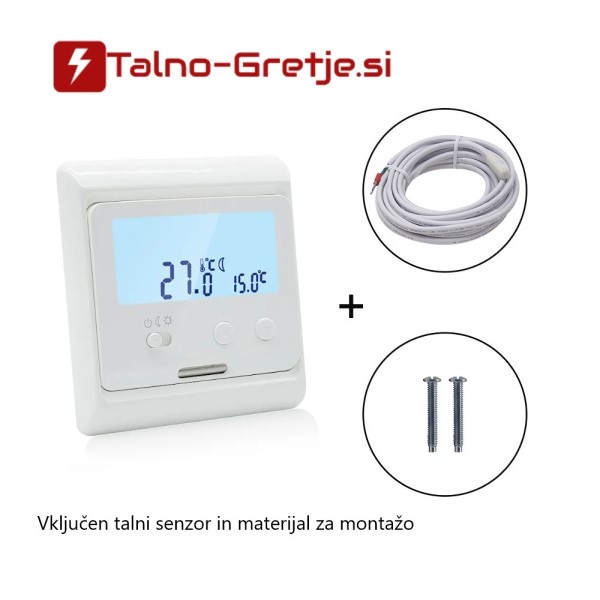 termostat za električno talno gretje digitalni in talni senzor 3 metre